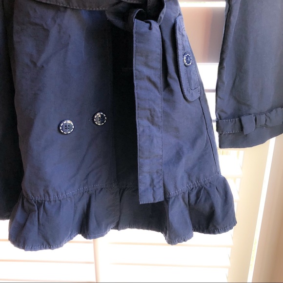 EUC Gap Kids Blue Rain Coat, Ruffle Hem, L (10-12) - Picture 3 of 5